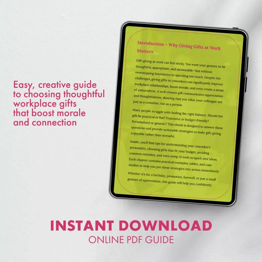 Gifts That Make Workdays Brighter – The Ultimate eBook Guide for Choosing What Gift to Give to a Coworker | Perfect Digital Download for Thoughtful Office Gifts, Team Appreciation, and Employee Morale Boost