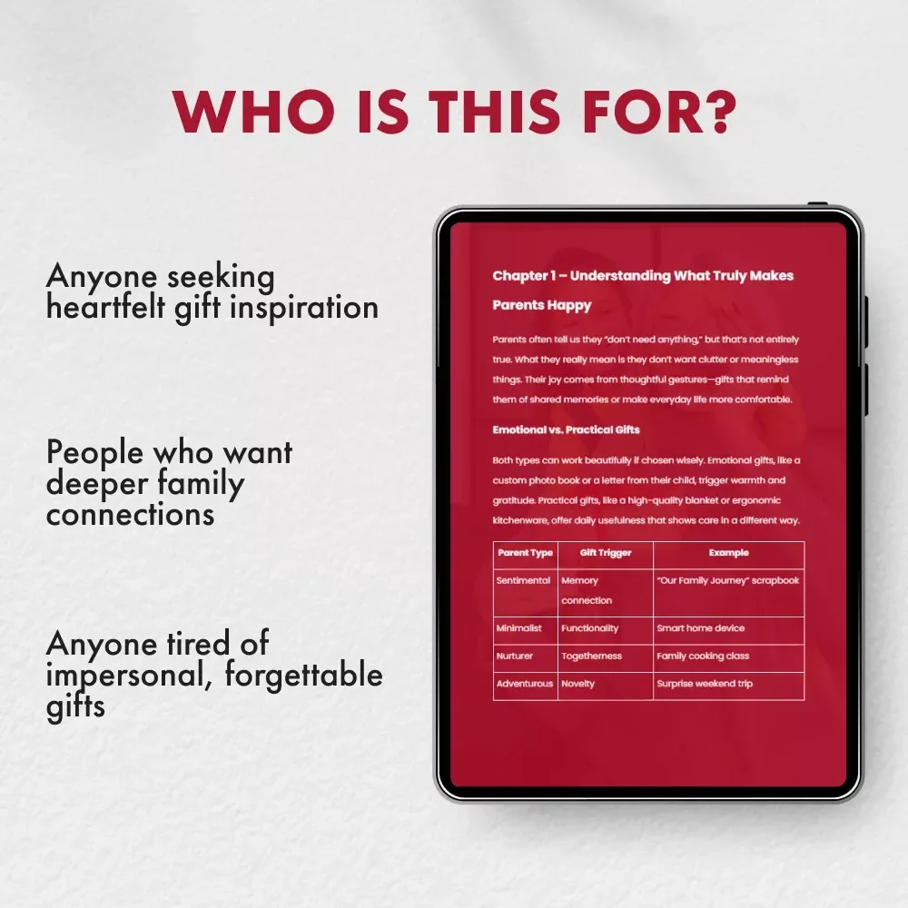 The Gift Connection That Lasts Forever | eBook on How to Choose Gifts Parents Will Love | Meaningful Gift Ideas & Personalization Guide