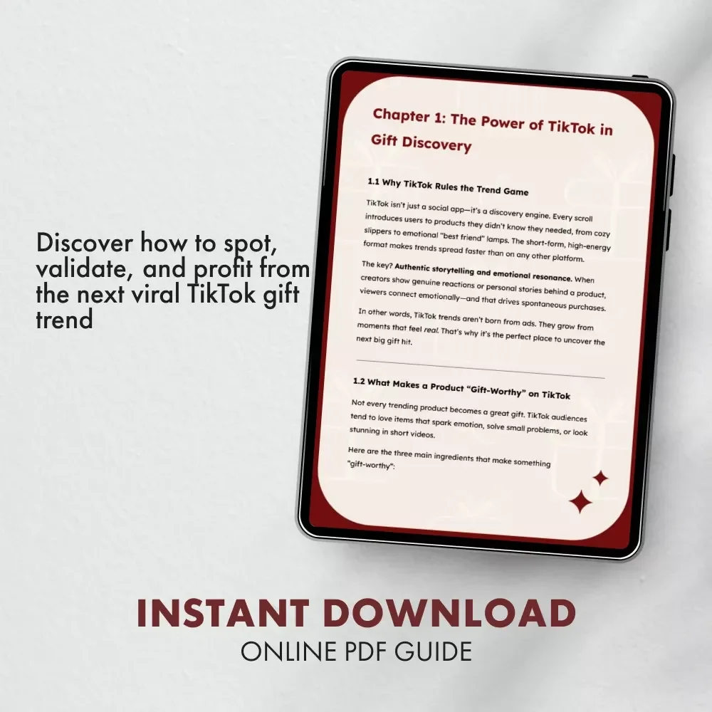 TikTok Gifts: Spot the Next Viral Trend | Digital Guide for Trend Hunters | How to Find Trending Gifts on TikTok eBook for Creators, Sellers & Influencers