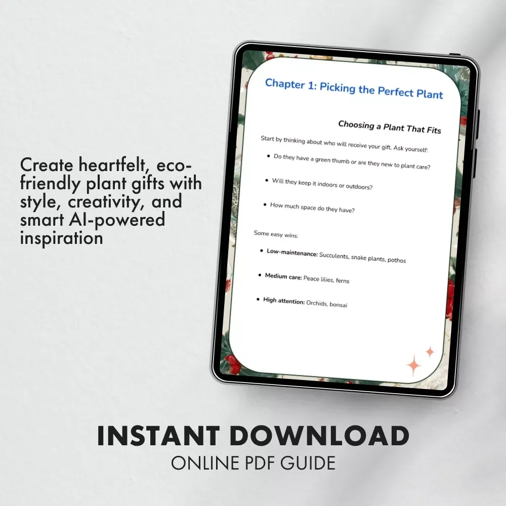 Green Gifts Made Simple | Eco-Friendly Plant Gift Guide, DIY Container Ideas & AI Design Tips | Digital Download eBook for Sustainable Gifting
