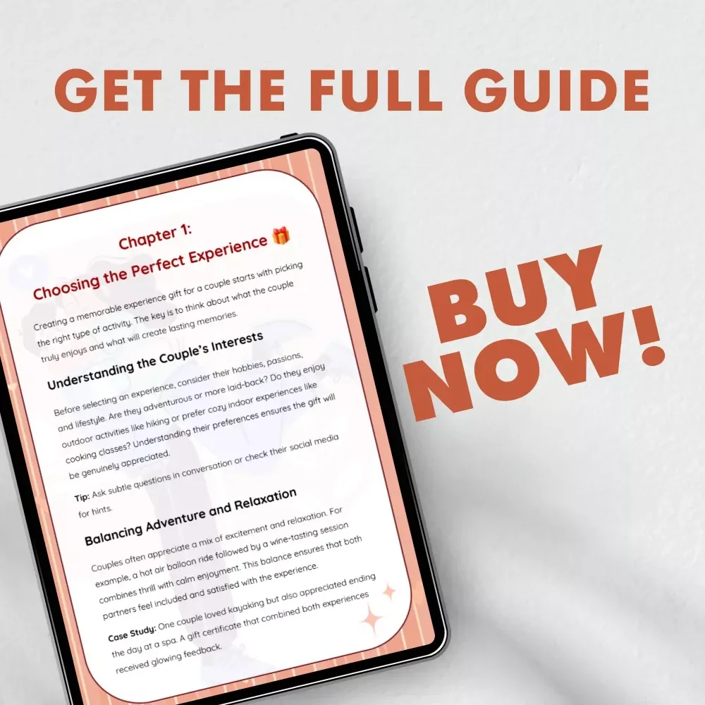 Creative Experience Gift Certificates for Couples | Digital eBook Guide with Tips for Creating Experience Gift Certificates for Couples | Perfect for Romantic, Personalized Gift Ideas & DIY Lovers