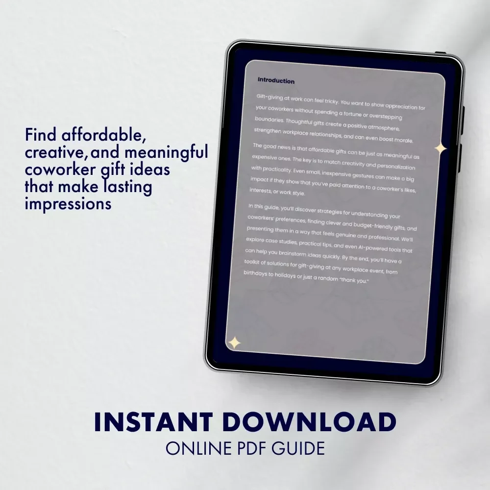 Smart and Thoughtful Gifts for Coworkers | How to Find Affordable Gifts for Coworkers | Printable Digital Guide, eBook & Checklist for Office Gift Ideas