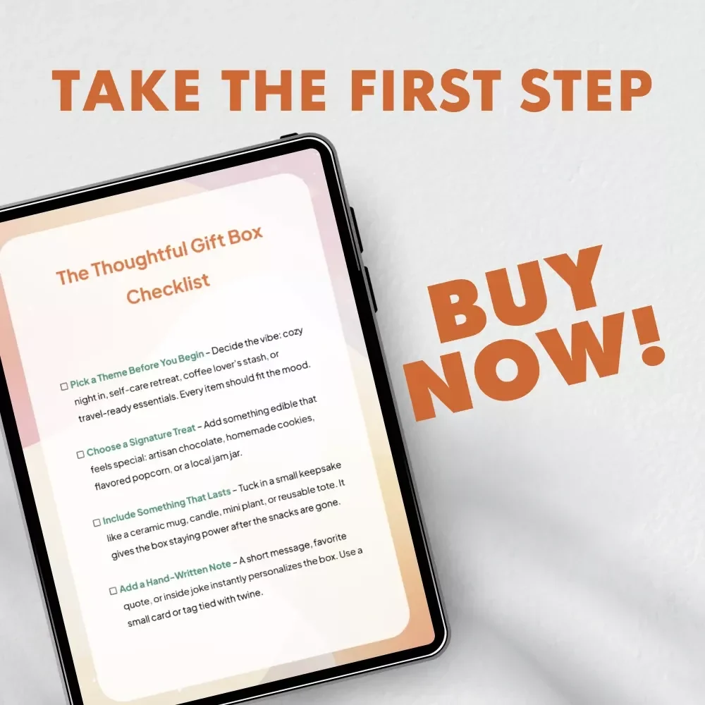 The Thoughtful Gift Box Checklist | Printable Guide for Creating Homemade Gift Boxes | What to Include in a Homemade Gift Box – Digital Download