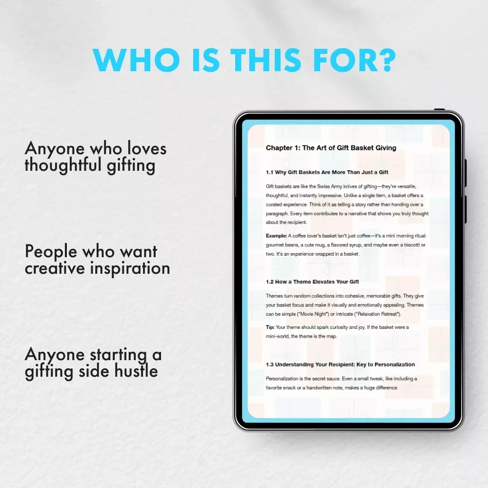 A Step-by-Step Guide to Creating Irresistible Gift Baskets | How to Make a Themed Gift Basket eBook for Thoughtful, Personalized Giving