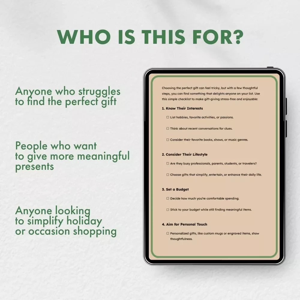 Checklist: How to Pick Gifts Everyone Will Like | Digital Download Gift Guide for Easy, Thoughtful, and Personalized Gift Giving