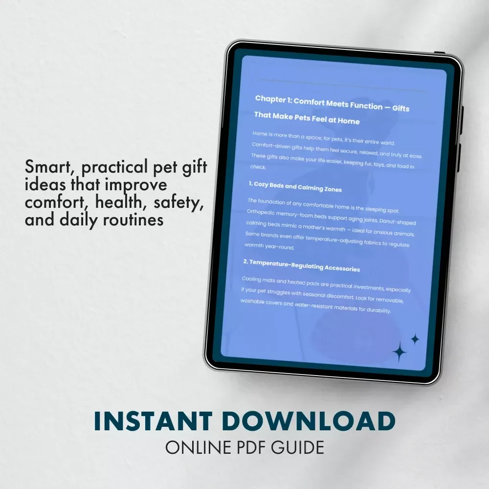 Practical Gifts for Your Pets | Digital eBook for Pet Owners | Practical Gifts for Pets Guide | Thoughtful Pet Gift Ideas for Comfort, Play, Grooming, Feeding & Safety