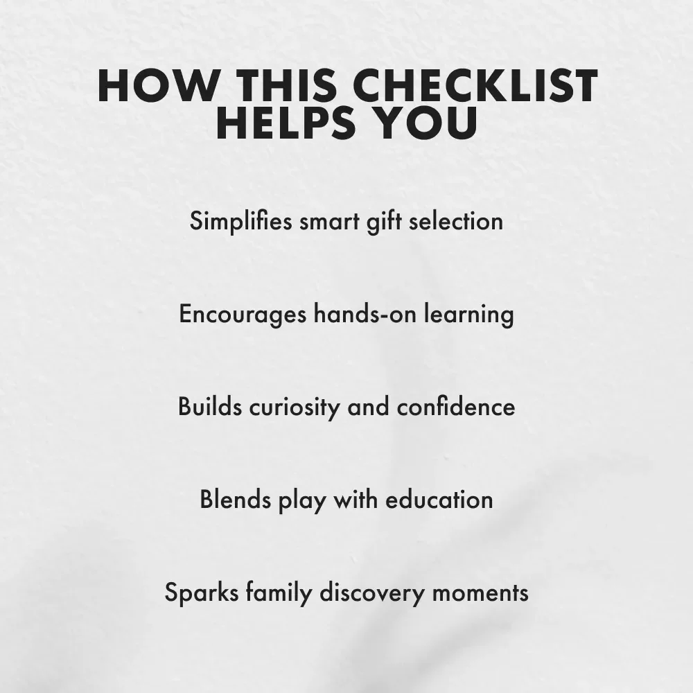 Educational Gifts Kids Actually Love | Printable Checklist for Parents | Digital Download | Educational Gifts for Children | Kids Learning Guide | STEM & Creative Play Ideas