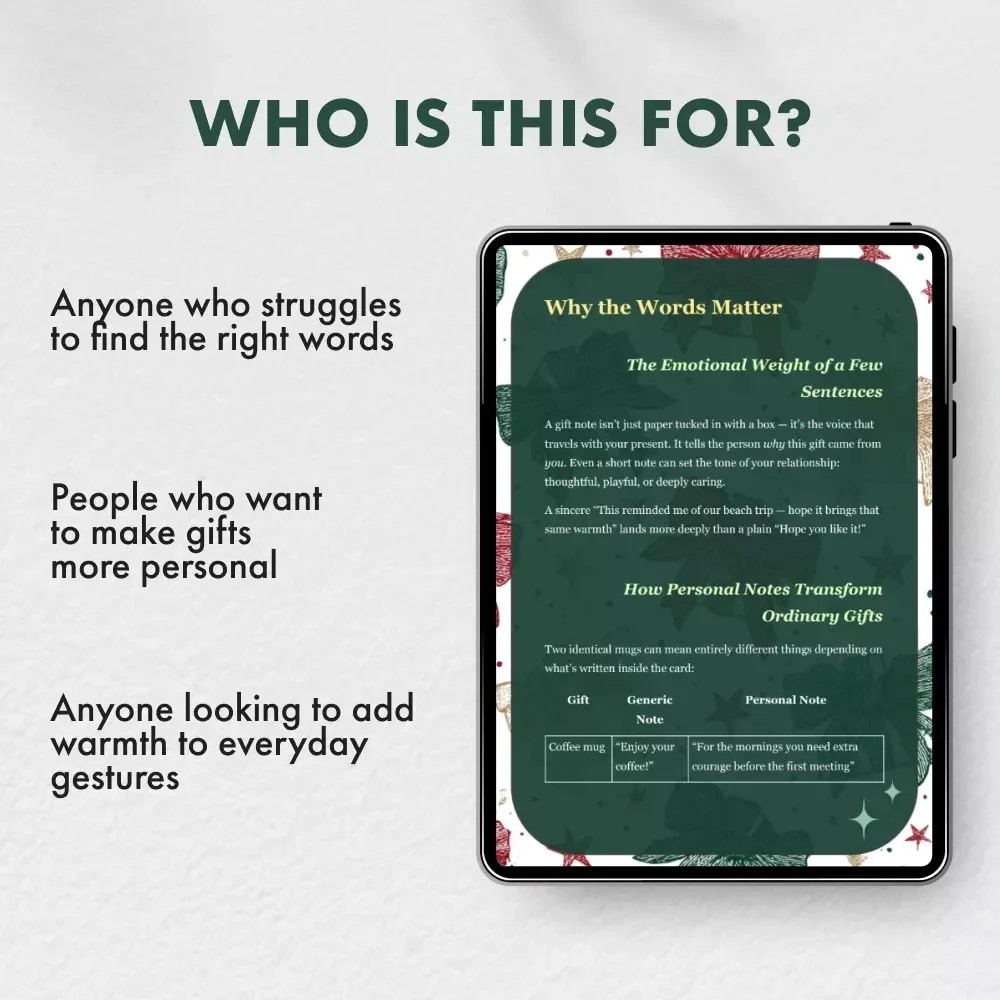 The Little Note That Means a Lot | Digital Guide on How to Make a Gift Note Personal and Special | Heartfelt Writing Prompts & Creative Tips for Meaningful Messages