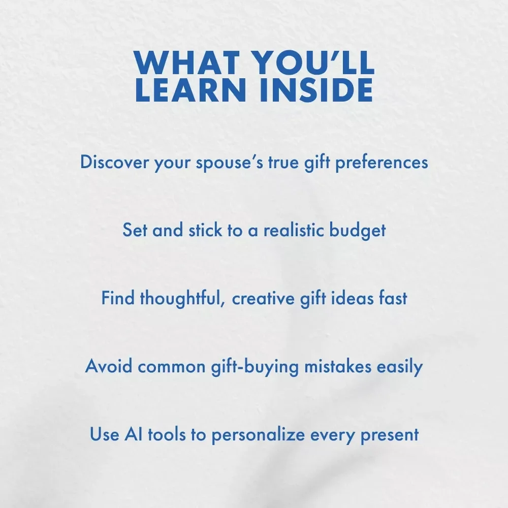 Holiday Gifts for Your Spouse Made Simple | eBook Guide for Couples | Perfect Digital Download for What to Buy for Spouses for Holidays