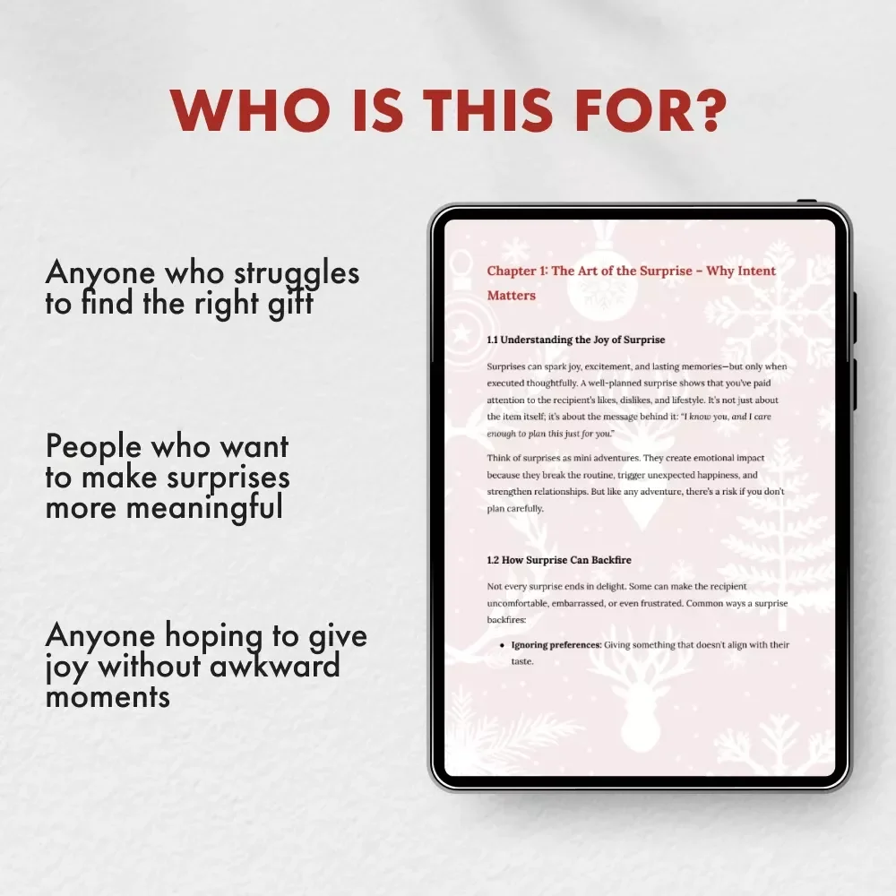 Surprise Smarter: Avoiding Common Gift-Giving Pitfalls | Digital Guide for Perfect Surprises | Learn What Mistakes to Avoid When Giving Surprise Gifts