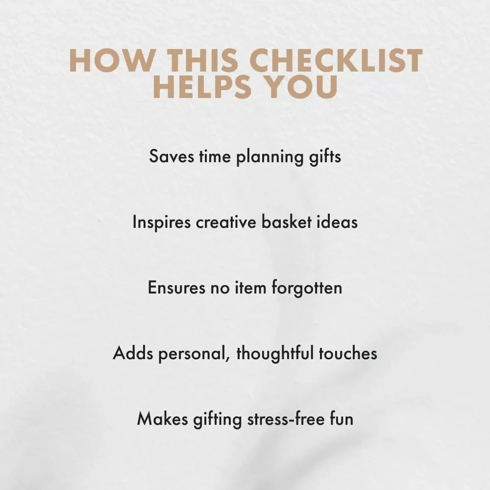 Small Gift Basket Checklist: Everything You Need | Printable Guide for What to Include in a Small Gift Basket | Gift Ideas & Presentation Tips | Instant Digital Download
