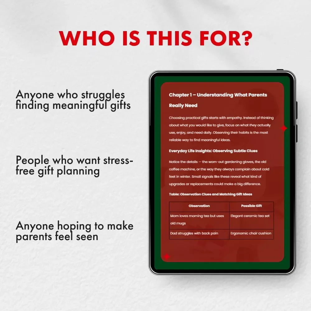 Gifts for Parents That Make Sense | Practical Gift Ideas eBook | How to Pick Practical Gifts for Parents | Thoughtful Guide for Choosing Useful, Meaningful Presents