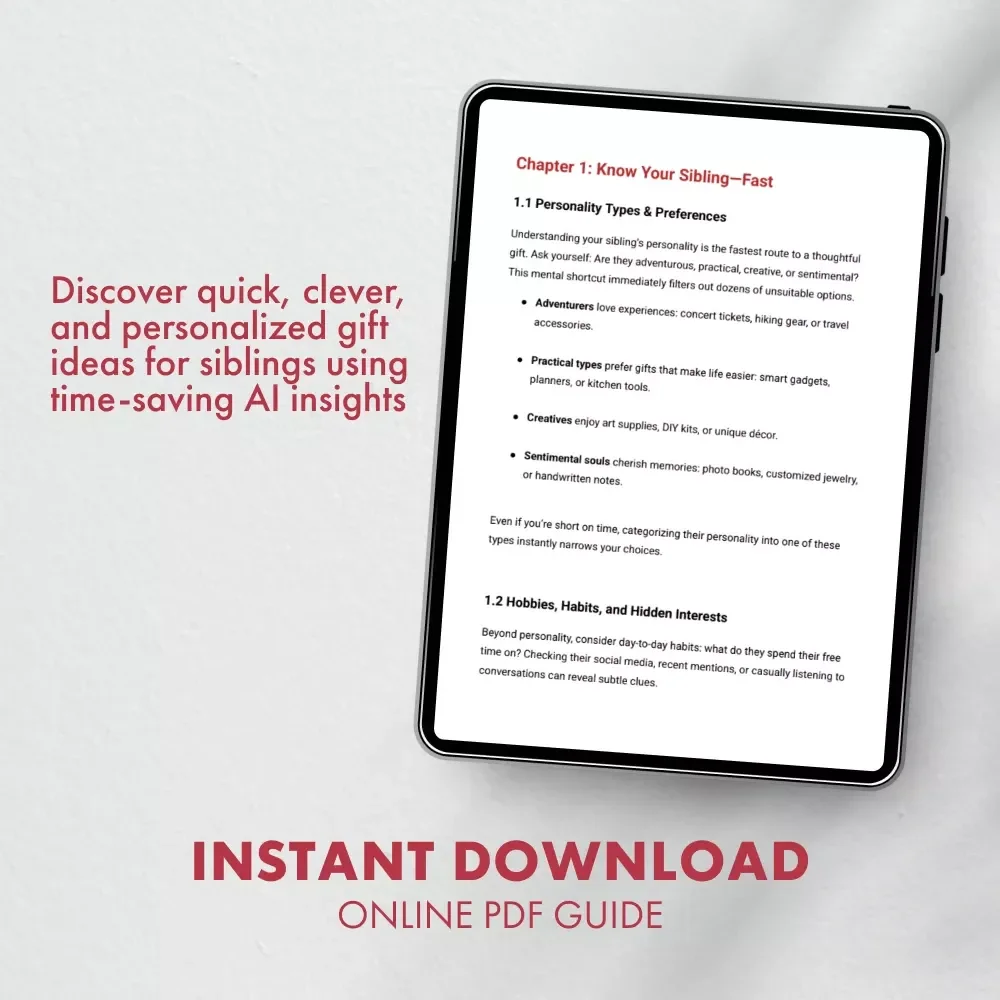 Sibling Surprises: Quick & Clever Gift-Giving Made Easy | Digital Guide for How to Choose Gifts for Siblings Quickly | Instant Download eBook for Thoughtful Gift Ideas