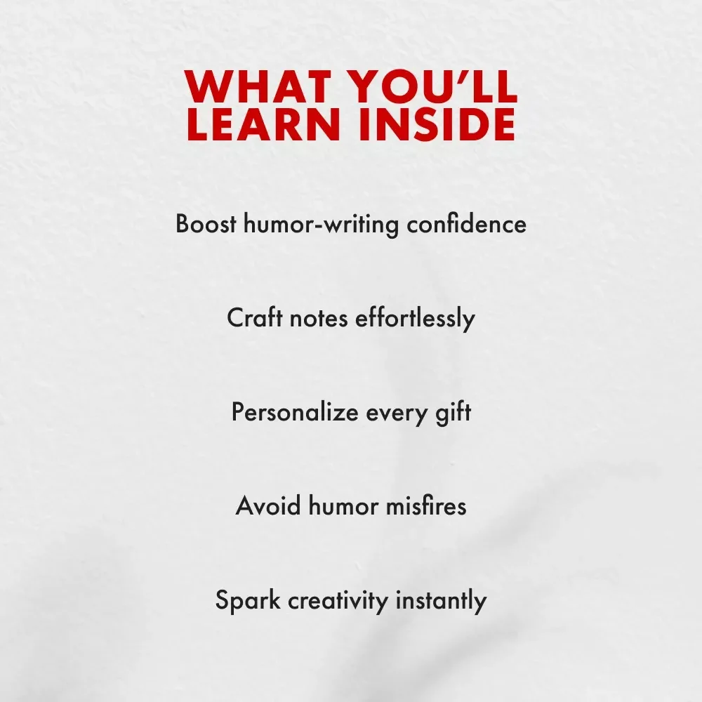 Laugh Lines on Gift Tags | How to Write Funny Gift Notes | Digital Download Guide for Clever Gift-Givers, Writers & Creators | eBook on Humor in Gifting