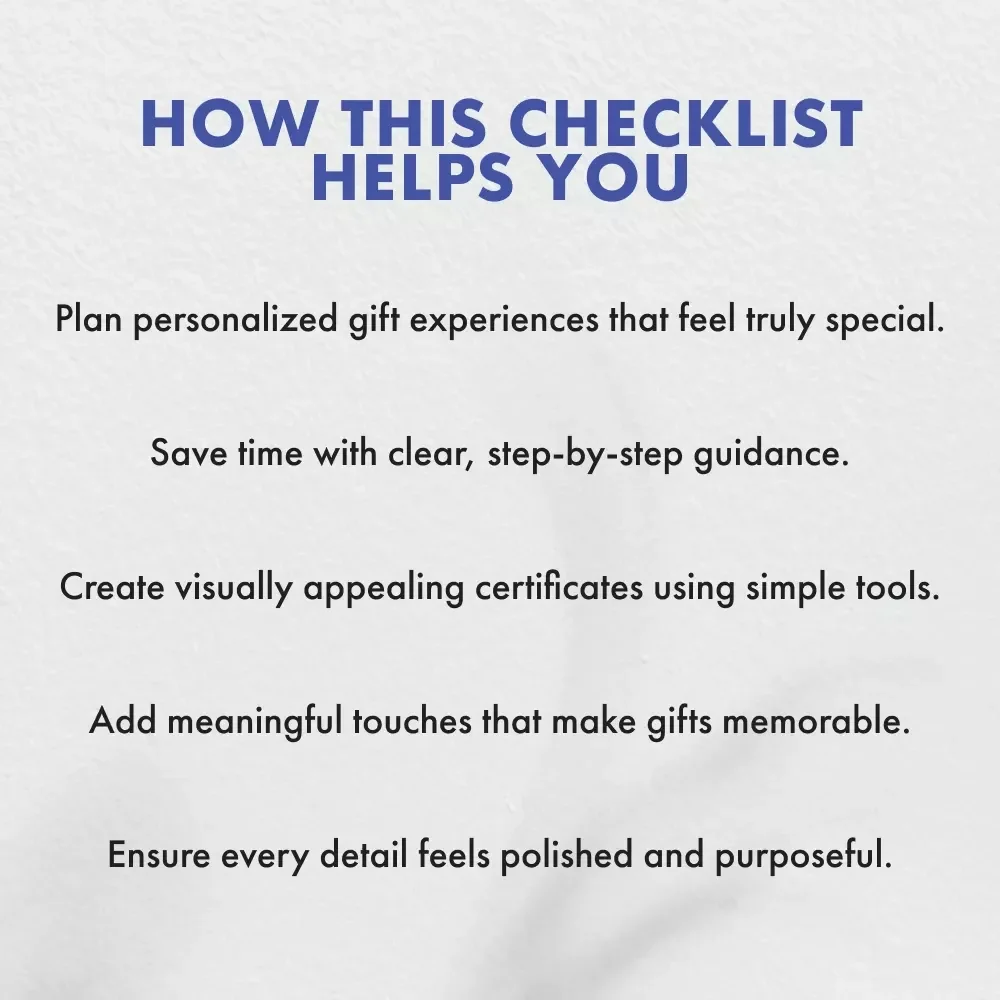 The DIY Weekend Getaway Certificate Guide | Printable Checklist for Creating a Personalized Travel Gift | What to Include in a DIY Weekend Getaway Certificate