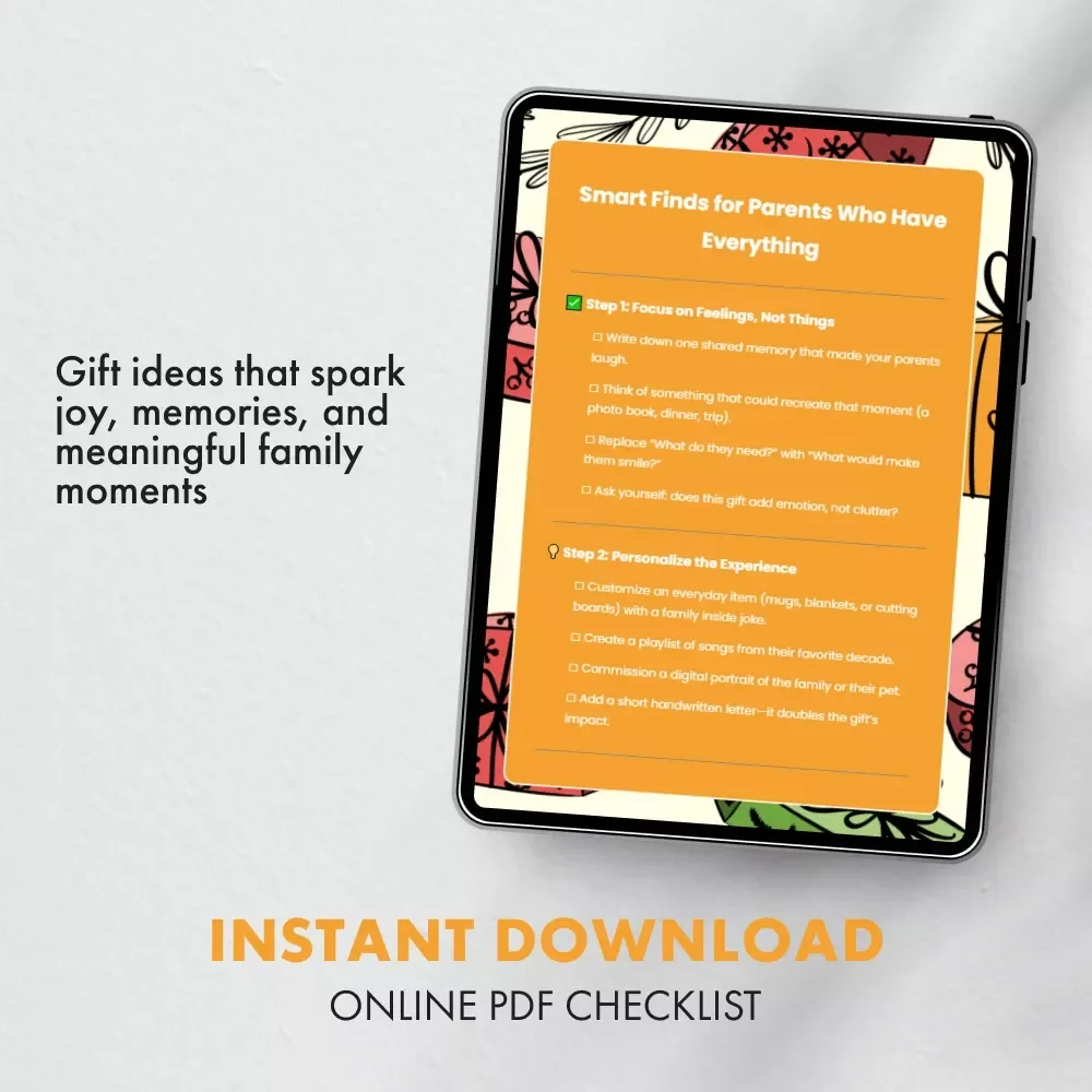 Smart Finds for Parents Who Have Everything | Printable Checklist | Meaningful Gift Ideas & Digital Download | What to Buy for Parents Who Have Everything