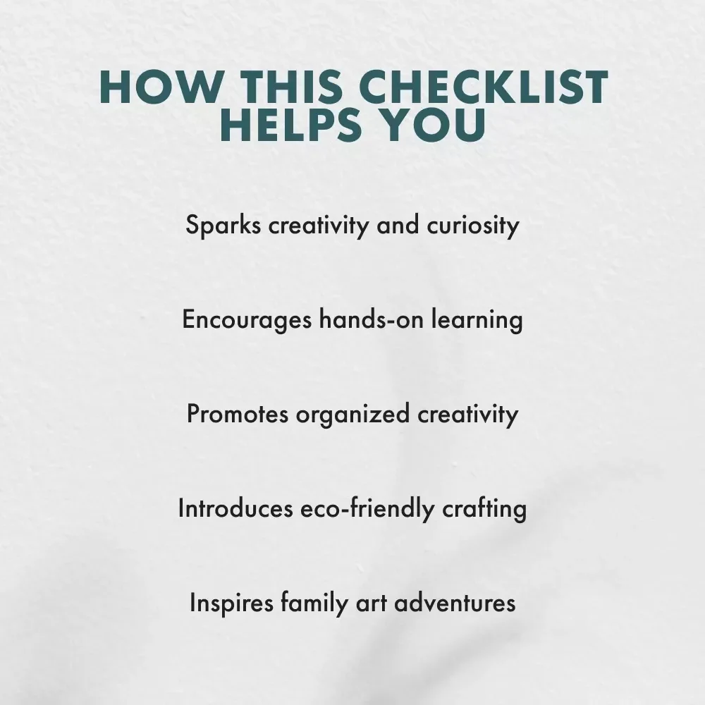 The Arts & Crafts Gift Checklist for Creative Kids | Printable Digital Download for Parents, Teachers & Gift-Givers | What to Get Children Who Love Arts and Crafts | Perfect Holiday or Birthday Gift Guide