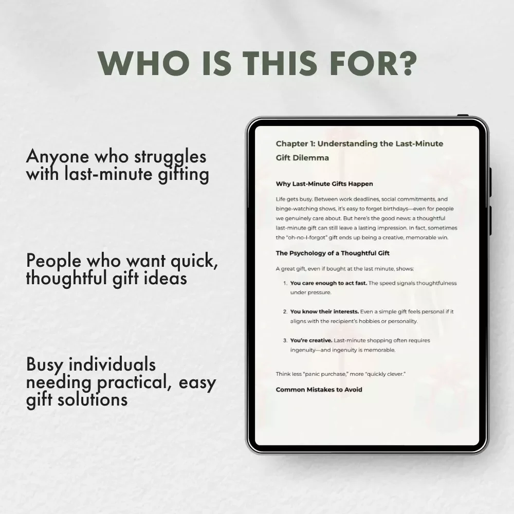 Oops! Forgot a Birthday? 50 Genius Last-Minute Gift Ideas - eBook & Guide for Thoughtful, Quick, and Creative Presents