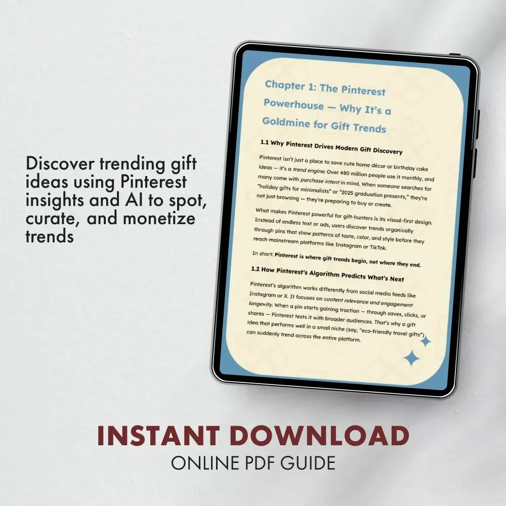 Pin It to Win It for Trending Gift Ideas | Pinterest Guide for Finding Viral Gift Trends, eBook on How to Find Trending Gift Ideas on Pinterest, Digital Download for Creators & Small Businesses