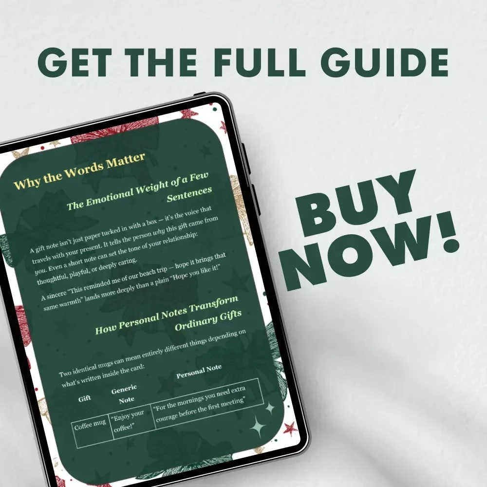 The Little Note That Means a Lot | Digital Guide on How to Make a Gift Note Personal and Special | Heartfelt Writing Prompts & Creative Tips for Meaningful Messages