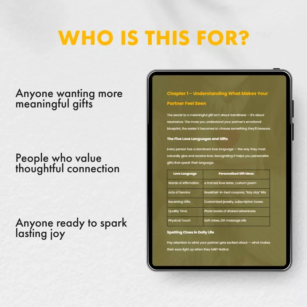 Turning Ordinary Gifts into Heartfelt Memories – How to Personalize Gifts for Your Partner | Romantic Gift Ideas eBook | DIY, Meaningful, and AI-Powered Personalization Guide