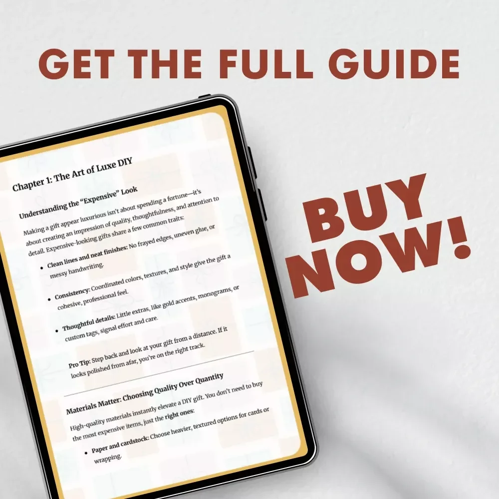 How to Make DIY Gifts Look Expensive | Printable Digital Guide for Craft Lovers | Learn How to Make a DIY Gift Look Expensive with Professional Techniques, Wrapping, and Luxe Design Tips