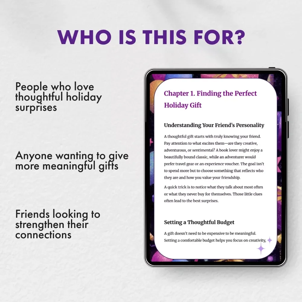 Best Gifts for Friends on Holidays | Ultimate Digital Guide for Thoughtful, Creative, and Meaningful Holiday Gift Ideas | Personalized eBook for Friendship and Festive Gifting Inspiration