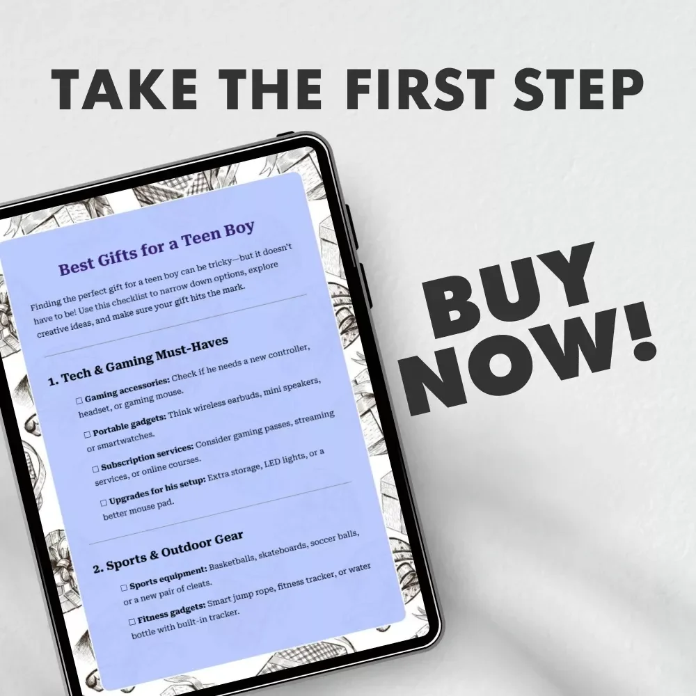 Best Gifts for a Teen Boy – Printable Gift Checklist for Parents, Grandparents & Friends | Ultimate Teen Gift Guide | Digital Download for Easy Gift Planning