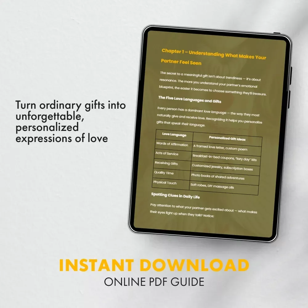 Turning Ordinary Gifts into Heartfelt Memories – How to Personalize Gifts for Your Partner | Romantic Gift Ideas eBook | DIY, Meaningful, and AI-Powered Personalization Guide