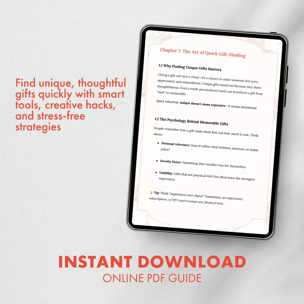How to Find Unique Presents Fast Without the Stress | Instant Digital Guide for Effortless, Thoughtful Gift-Giving | Learn How to Find Unique Gifts Quickly for Any Occasion