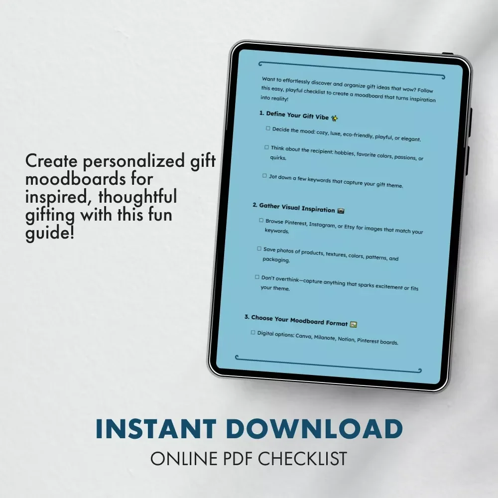 Gift Inspiration Moodboard Checklist - How to Build Your Perfect Gift Moodboard