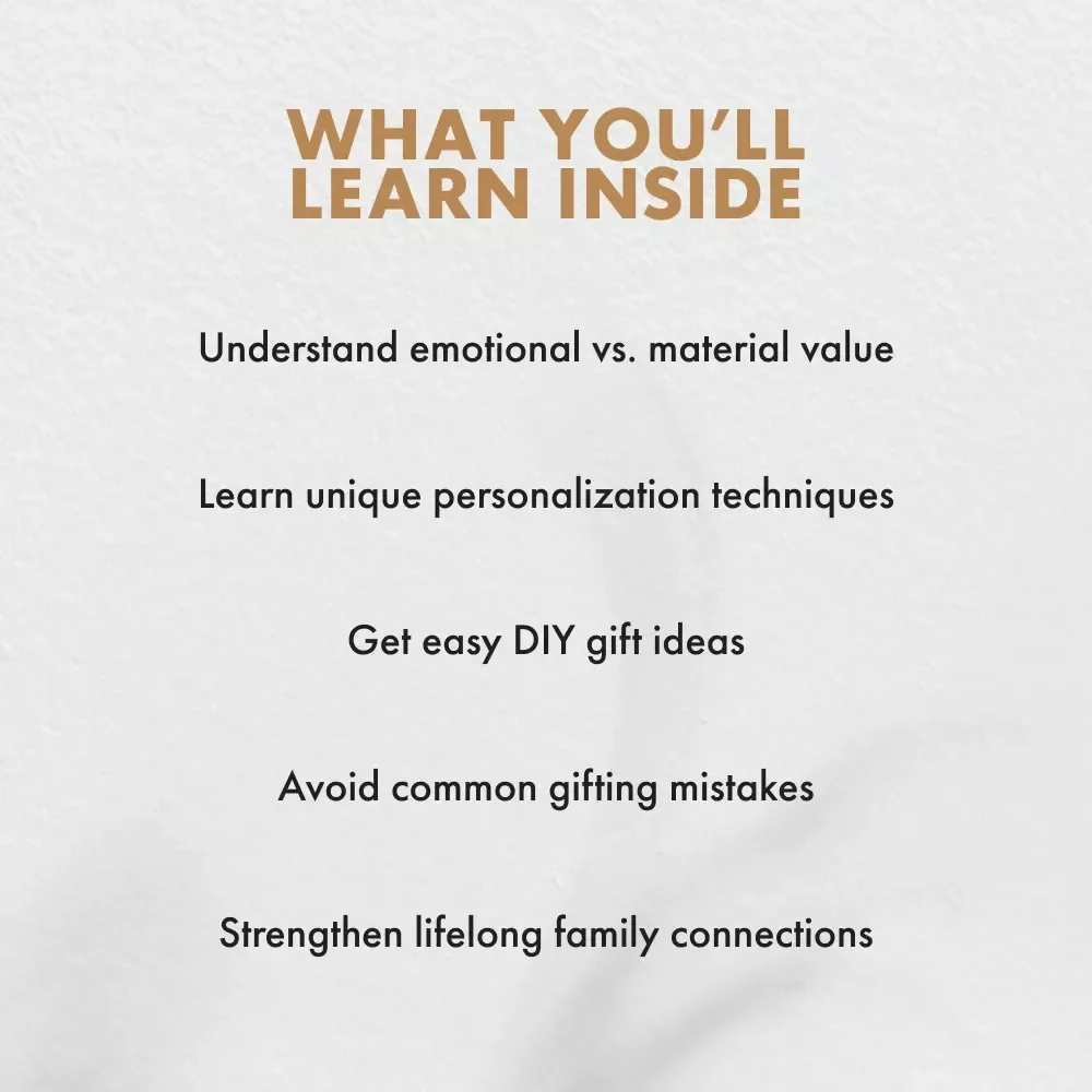 A Heartfelt Guide to Personalized Gifts for Parents | eBook on How to Find Personalized Gifts for Parents | Meaningful Gift Ideas, Emotional Connection & DIY Inspiration
