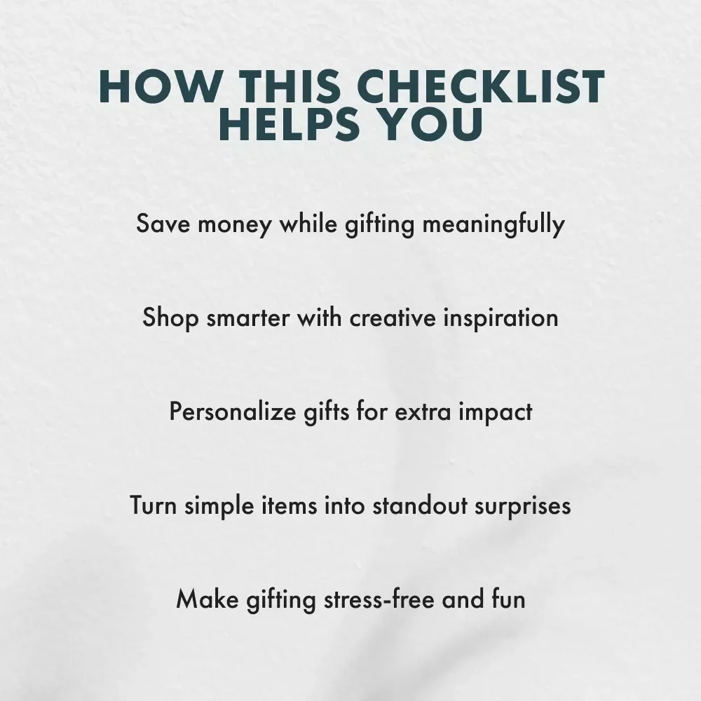 The Ultimate Under-$25 Gift Hack Checklist | Digital Download Guide for Creative, Thoughtful & Affordable Gifts Under $25 | Tips for Affordable Gifts Under $25