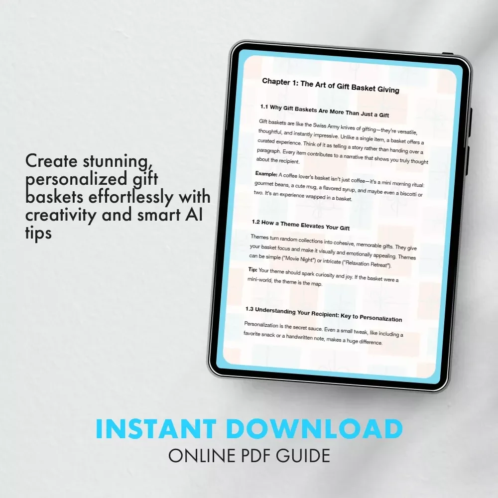 A Step-by-Step Guide to Creating Irresistible Gift Baskets | How to Make a Themed Gift Basket eBook for Thoughtful, Personalized Giving
