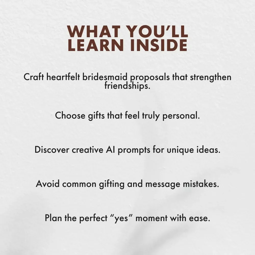 From Bestie to Maid of Honor | Digital Guide for Meaningful Bridesmaid Proposal Gifts | Thoughtful eBook for Creative Gift Ideas & Emotional Planning