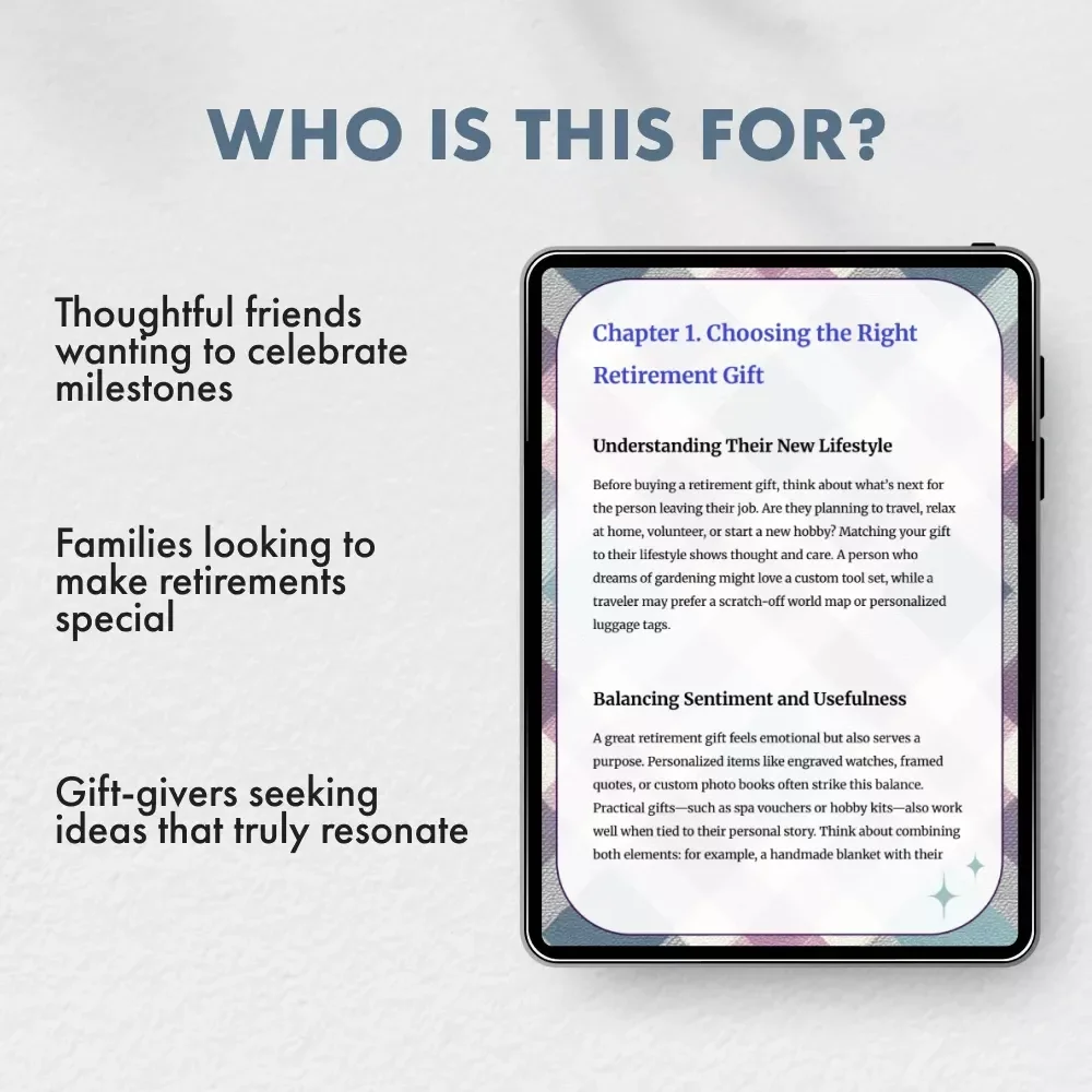 Tips for Gifts on Retirement | Digital Guide for Meaningful Retirement Gift Ideas | Thoughtful, Modern, and Personalized Retirement Gift Inspiration