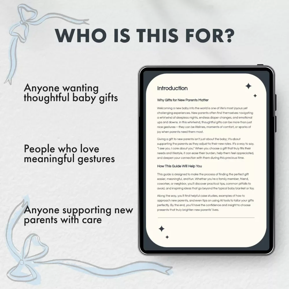 Finding the Perfect Presents for New Parents | eBook Guide on How to Find Gifts for New Parents | Digital Download for Thoughtful Gift-Giving Inspiration