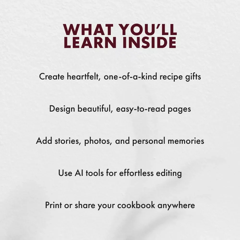 Turn Your Recipes into a Gift | Digital Recipe Book Guide | eBook for Creating Personalized Homemade Recipe Gifts | DIY Cookbook Template & Checklist for Food Lovers and Creators