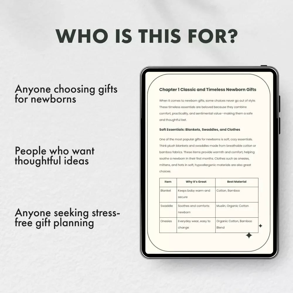 Thoughtful and Practical Gift Ideas for Newborns – Digital Guide for Meaningful and Unique Newborn Gift Ideas | Perfect for Baby Showers, New Parents & Thoughtful Gift-Givers