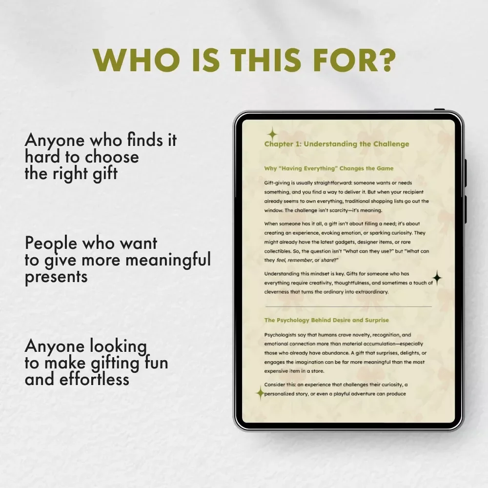The Gift Dilemma: Creative Ideas for the Person Who Has Everything | Unique Gift Guide, Digital Download for Thoughtful Givers | Perfect Gift for Person Who Has Everything