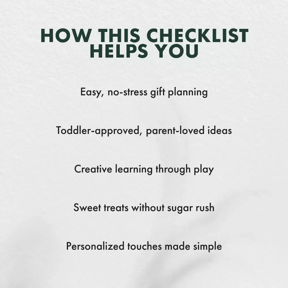 The Ultimate Easter Gift Checklist for Toddlers: Fun, Cute & Hassle-Free! | Printable Easter Gifts for Toddlers Guide | Digital Download Easter Gift Planner for Parents