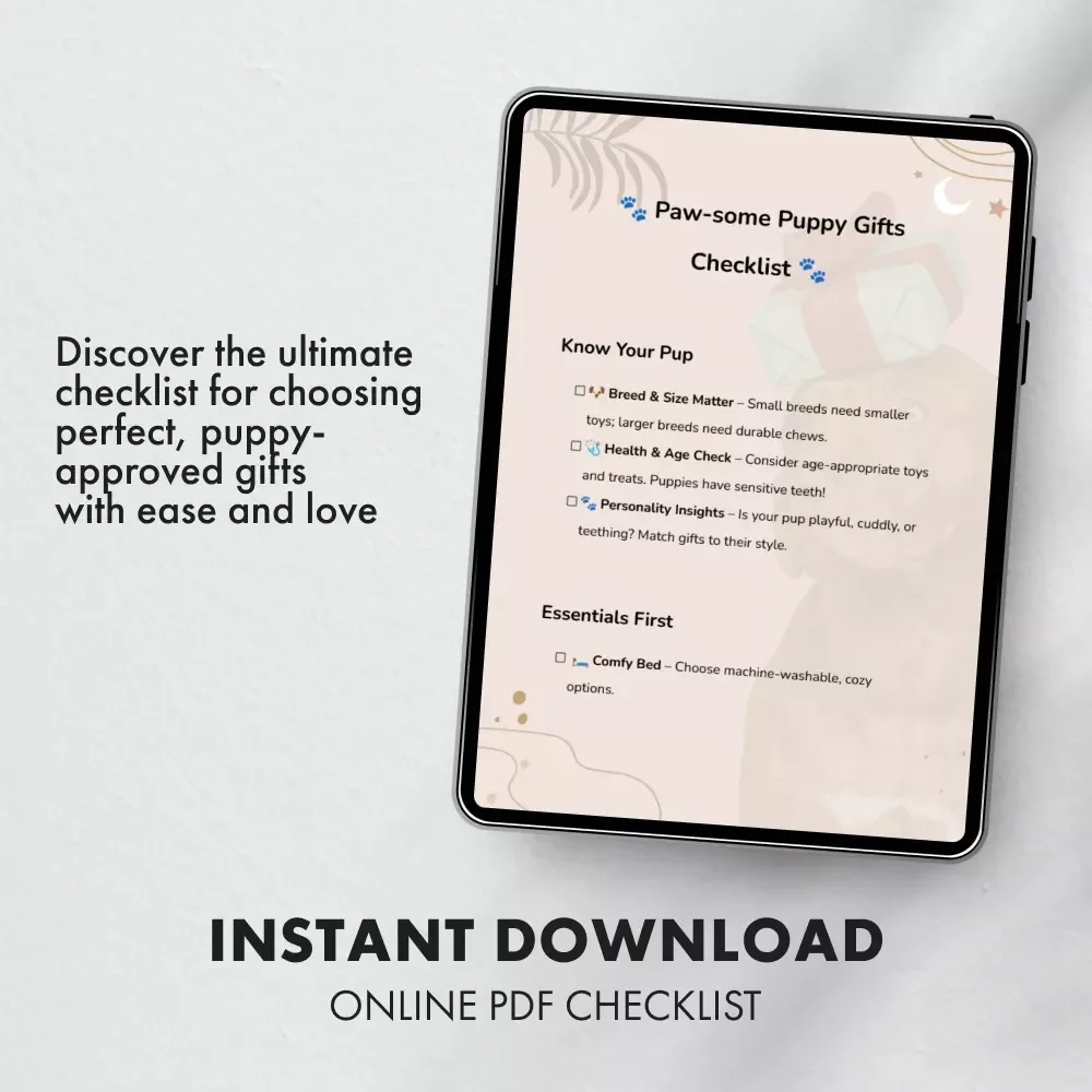 Paw-some Puppy Gifts Checklist | Digital Download | How to Choose Gifts for a New Puppy | Printable Puppy Gift Guide for New Dog Owners