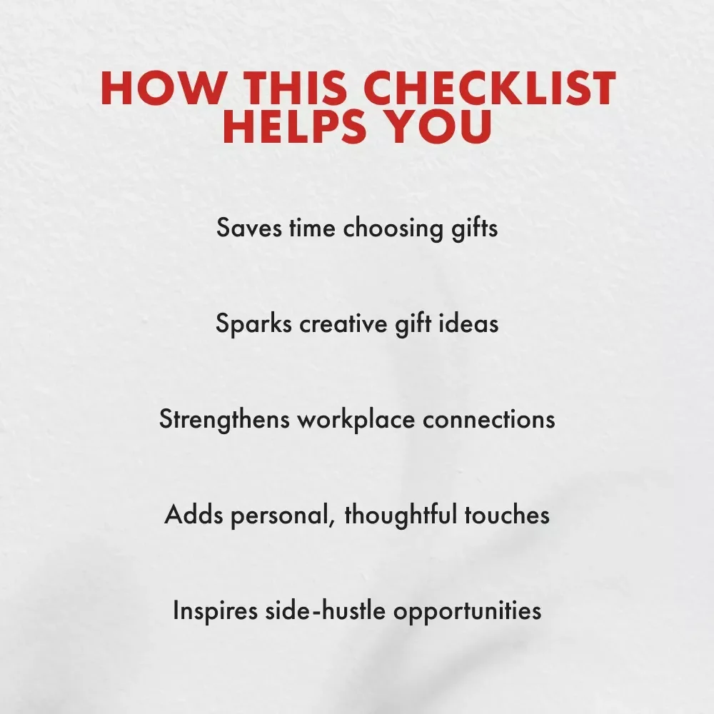 Personalized Gifts Checklist for Coworkers | Printable Digital Download | Office Gift Ideas | Thoughtful & Unique Personalized Gifts for Coworkers Guide