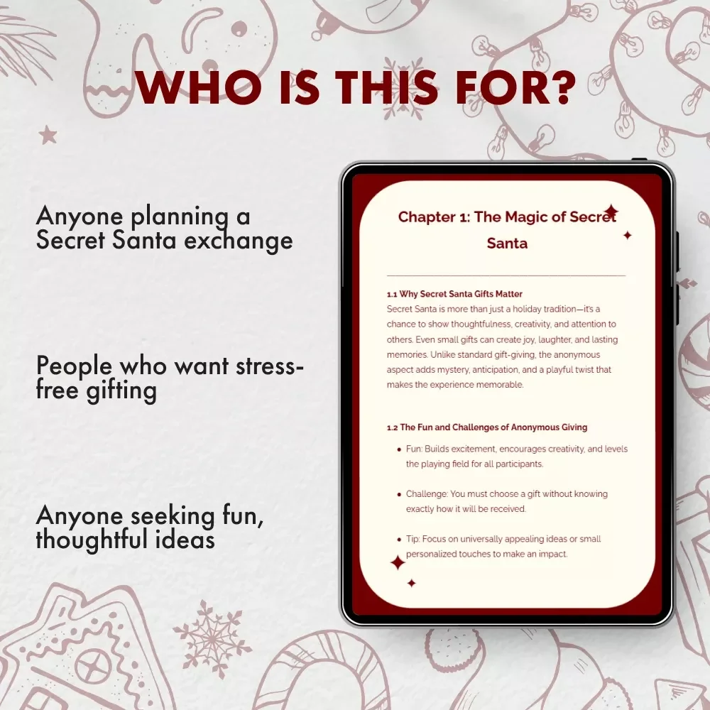 Secret Santa Memorable Gifts | Ultimate Secret Santa Gifts eBook Guide for Creative, Budget-Friendly & Personalized Ideas