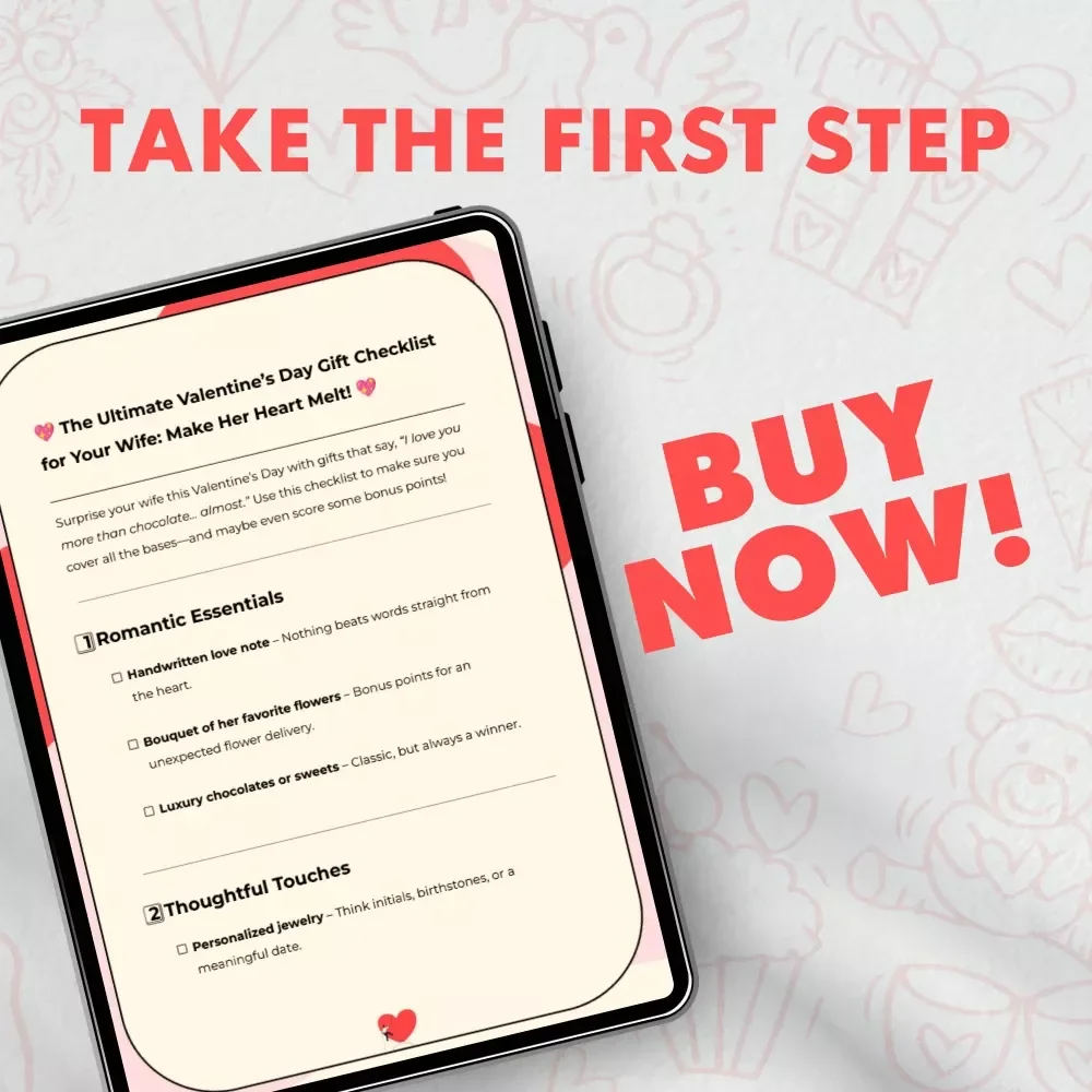 The Ultimate Valentine’s Day Gift Checklist for Your Wife: Make Her Heart Melt! | Romantic Valentines Day Gifts for Wife | Digital Download Printable Gift Guide