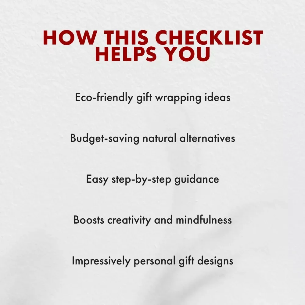Decorating Presents Naturally – Printable Checklist | Eco Gift Wrapping Ideas | How to Decorate Gifts with Natural Elements