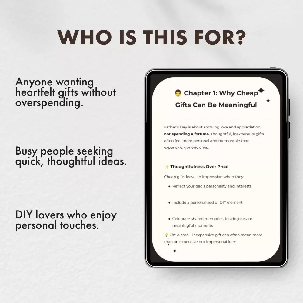 Small Budget Father’s Day Gifts | Cheap Father’s Day Gifts Guide | Affordable, Thoughtful Gift Ideas for Dad | Digital Download eBook & Checklist