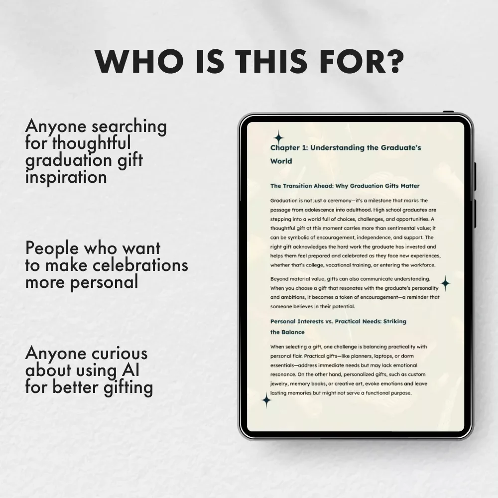 Mark the Moment: Graduation Gift Ideas | Digital Guide for Unique High School Graduation Gifts, Thoughtful Keepsakes & AI-Powered Personalization