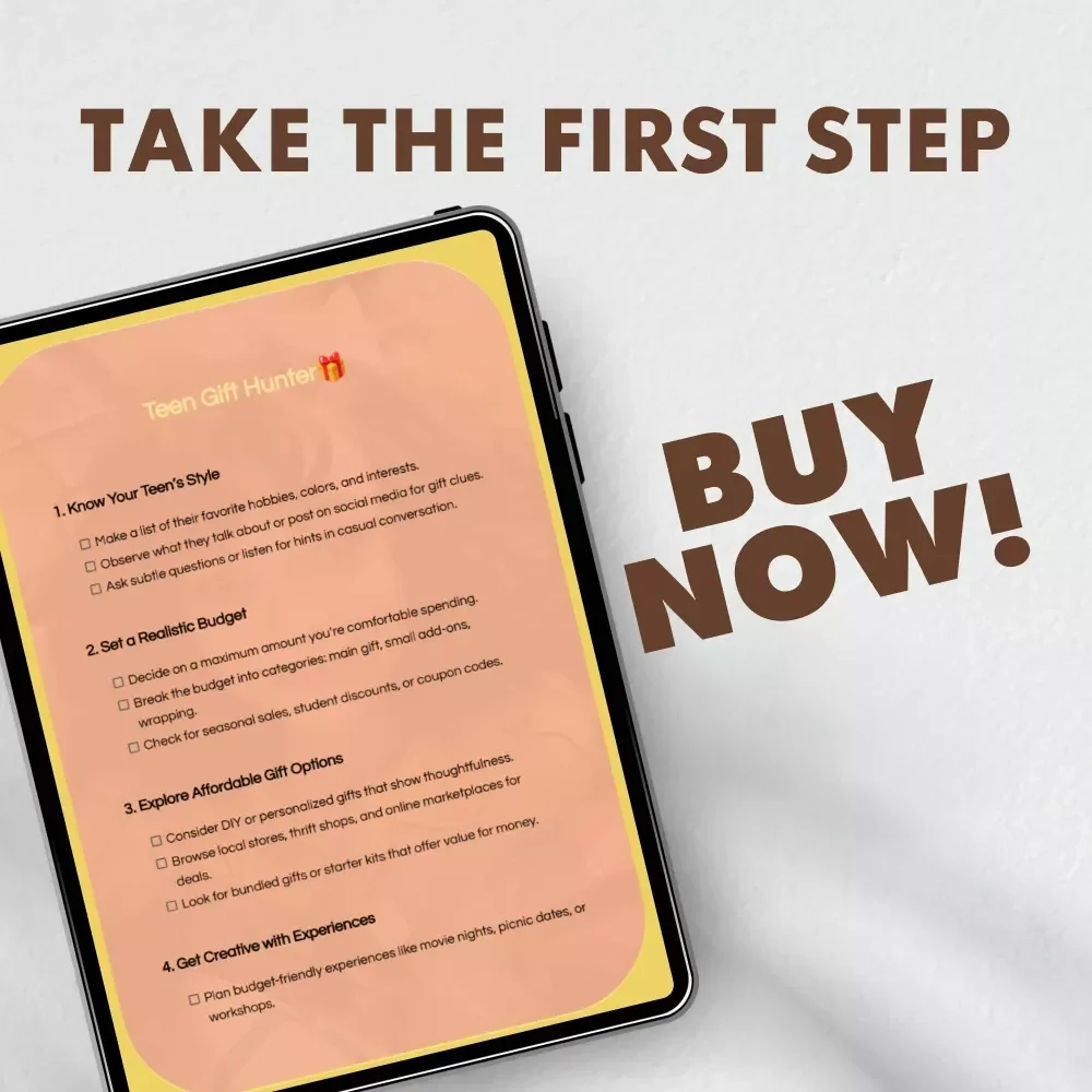 Teen Gift Hunter | Printable Checklist | How to Find Gifts for Teens on a Budget | Digital Download Gift Guide for Parents & Shoppers