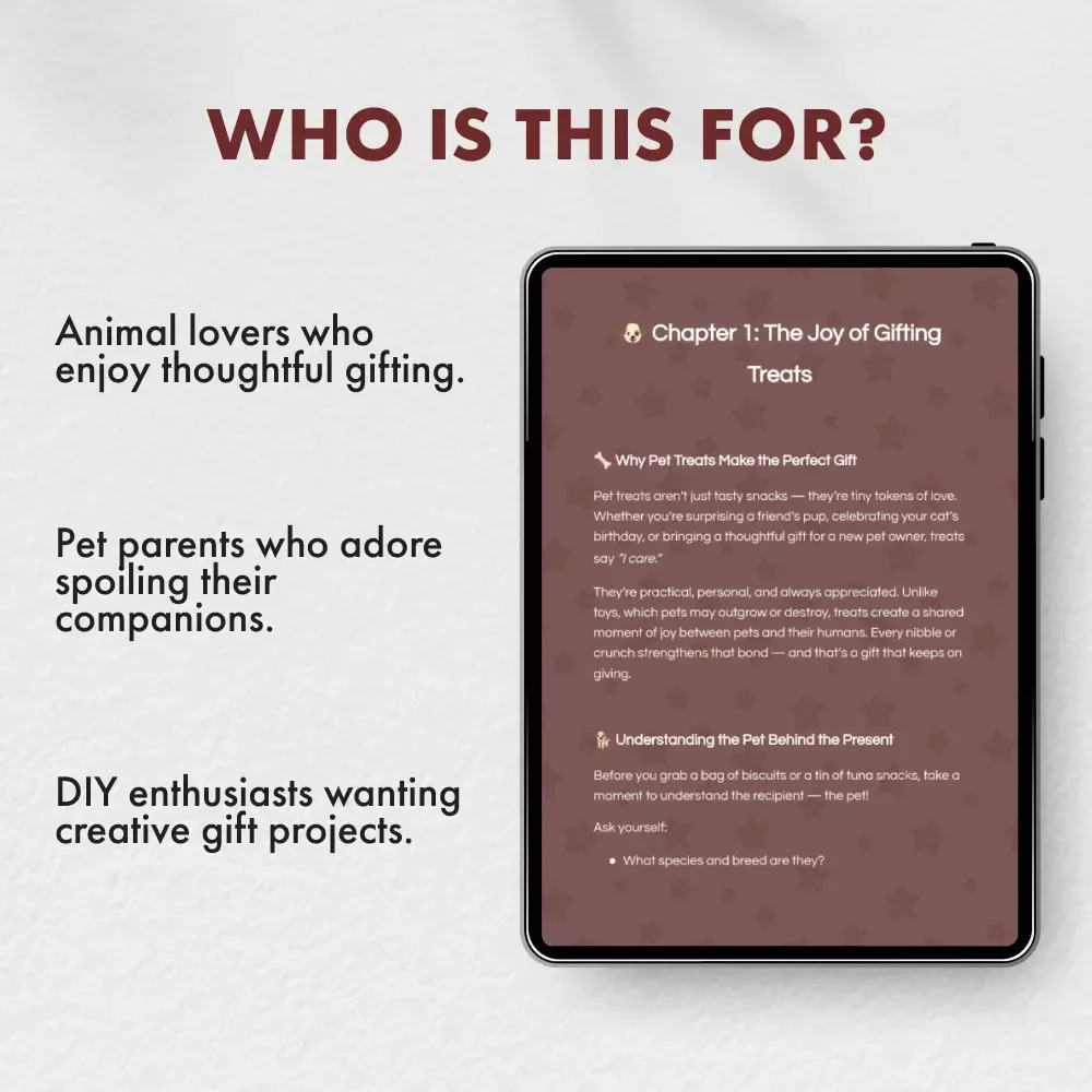 How to Pick the Perfect Pet Treats to Give as Gifts | Digital Guide for Pet Lovers, Gift Givers & Small Pet Businesses | Learn How to Pick Treats for Pets to Give as a Gift